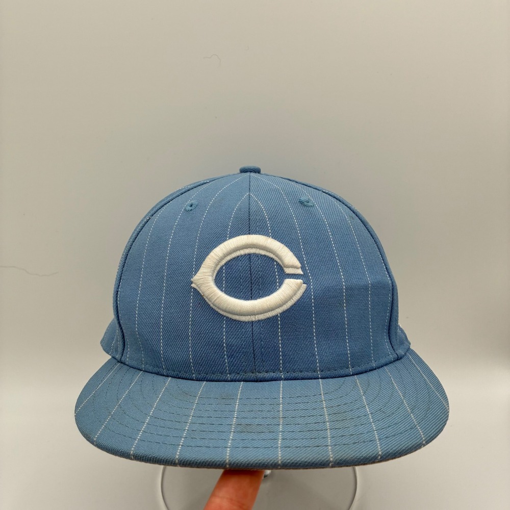 New Era Cincinnati Reds Fitted Hat Pinstripe MLB Baseball Cap Size 7 1/2